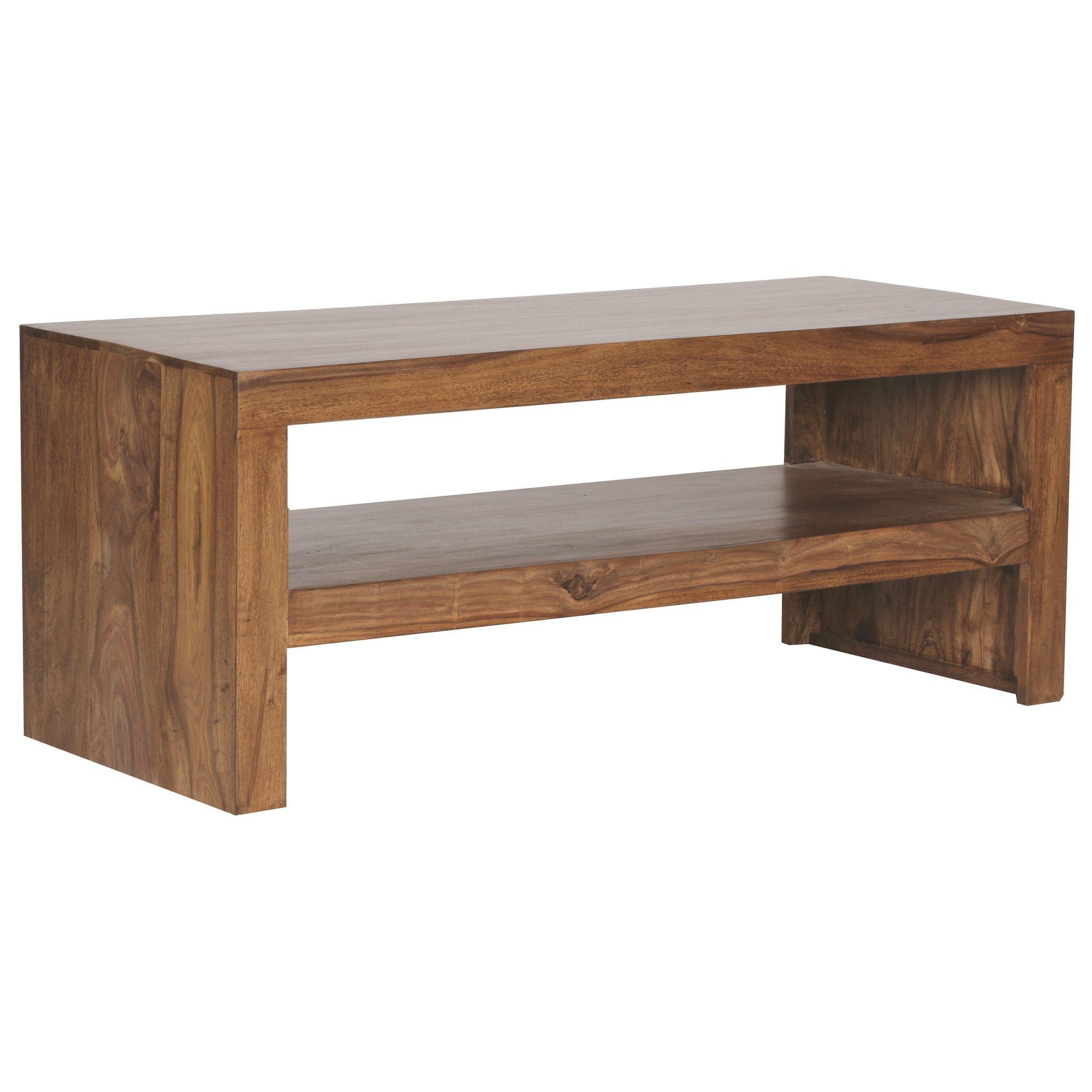 COUCHTISCH Massivholz in Braun, Landhaus-Stil Design, 110cm Breite - Dunkelbraun/Braun, Holz (110/45/45cm) - KADIMA DESIGN