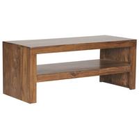 COUCHTISCH Massivholz in Braun, Landhaus-Stil Design, 110cm Breite - Dunkelbraun/Braun, Holz (110/45/45cm) - KADIMA DESIGN