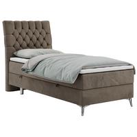 BOXBETT MILEN 90/200 Braun Velvet - H3 - Links Seite - Braun, Holz/Textil (90/200cm) - MKS