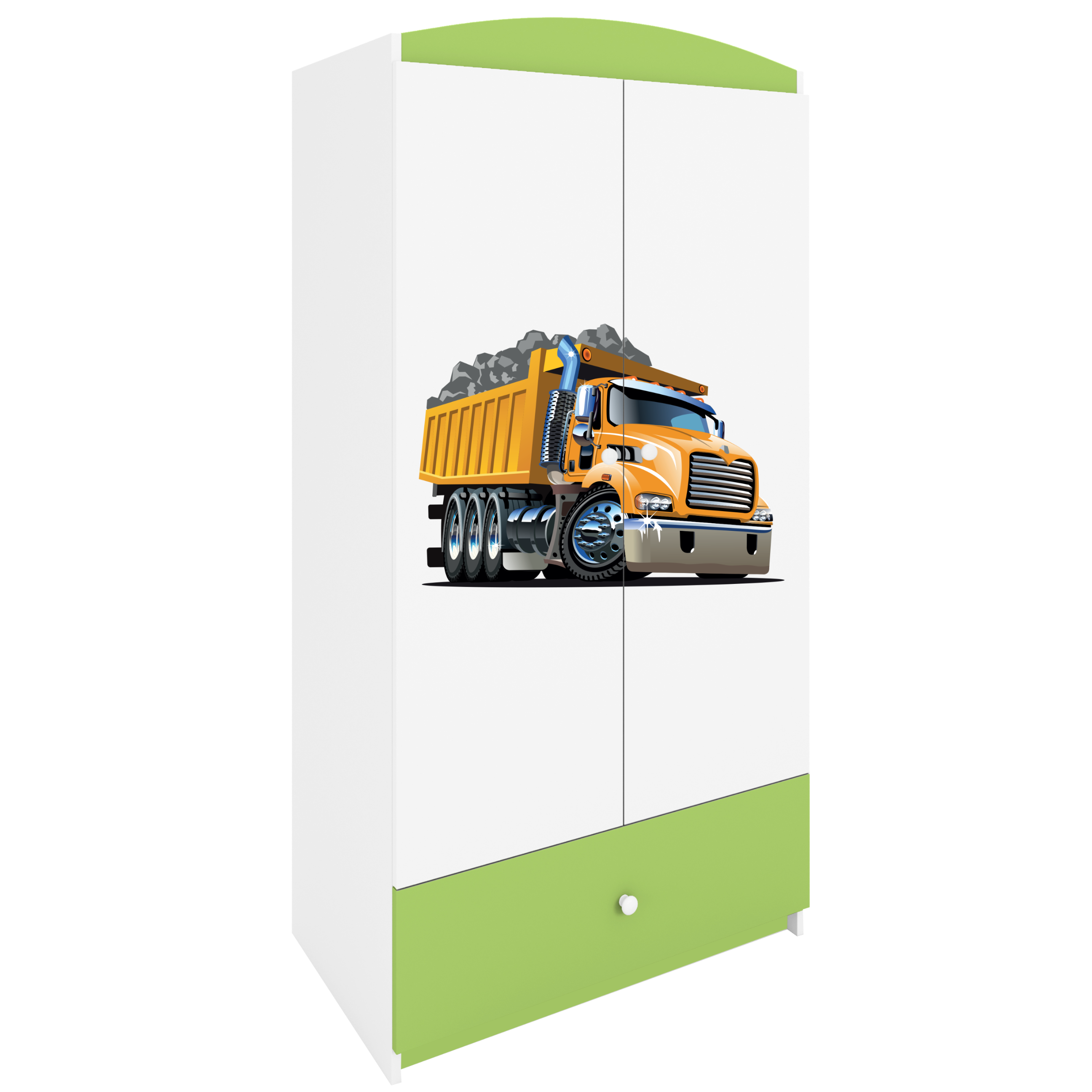 KINDERKLEIDERSCHRANK Lastwagen - Grün, Holzwerkstoff (90/175/52cm) - RAUMHIRSCH FURNITURE