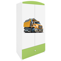 KINDERKLEIDERSCHRANK Lastwagen - Grün, Holzwerkstoff (90/175/52cm) - RAUMHIRSCH FURNITURE