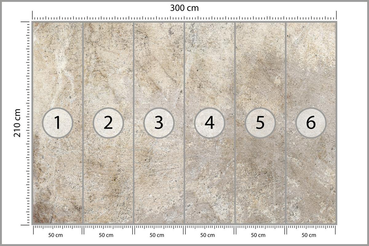FOTOTAPETE für Wohnzimmer Beton Muster 300x210 - Beige/Braun, Papier (300/210cm) - Muralo