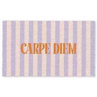 FUSSMATTE Lila – Orange – Streifen – Carpe Diem 150x90 cm - Flieder, Kunststoff (150/0.4cm) - MuchoWow