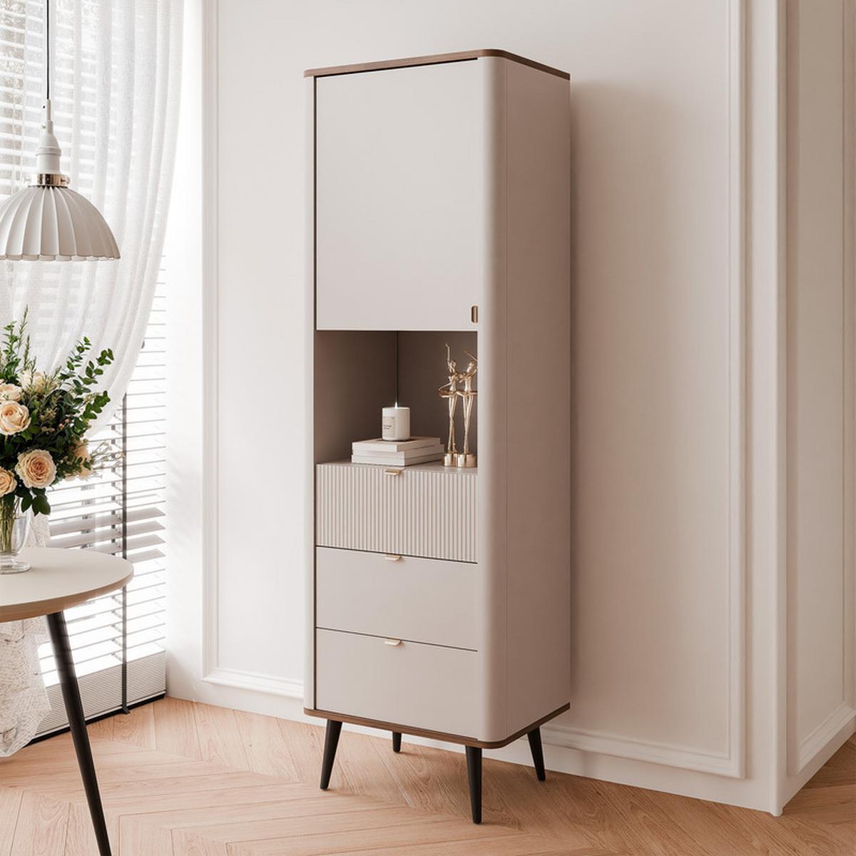 BÜCHERREGAL NAVANI 90/40/163 cm, Kaschmir / Nussbaum - Nussbaumfarben/Schwarz, Holzwerkstoff/Metall (90/163/40cm) - Idohome