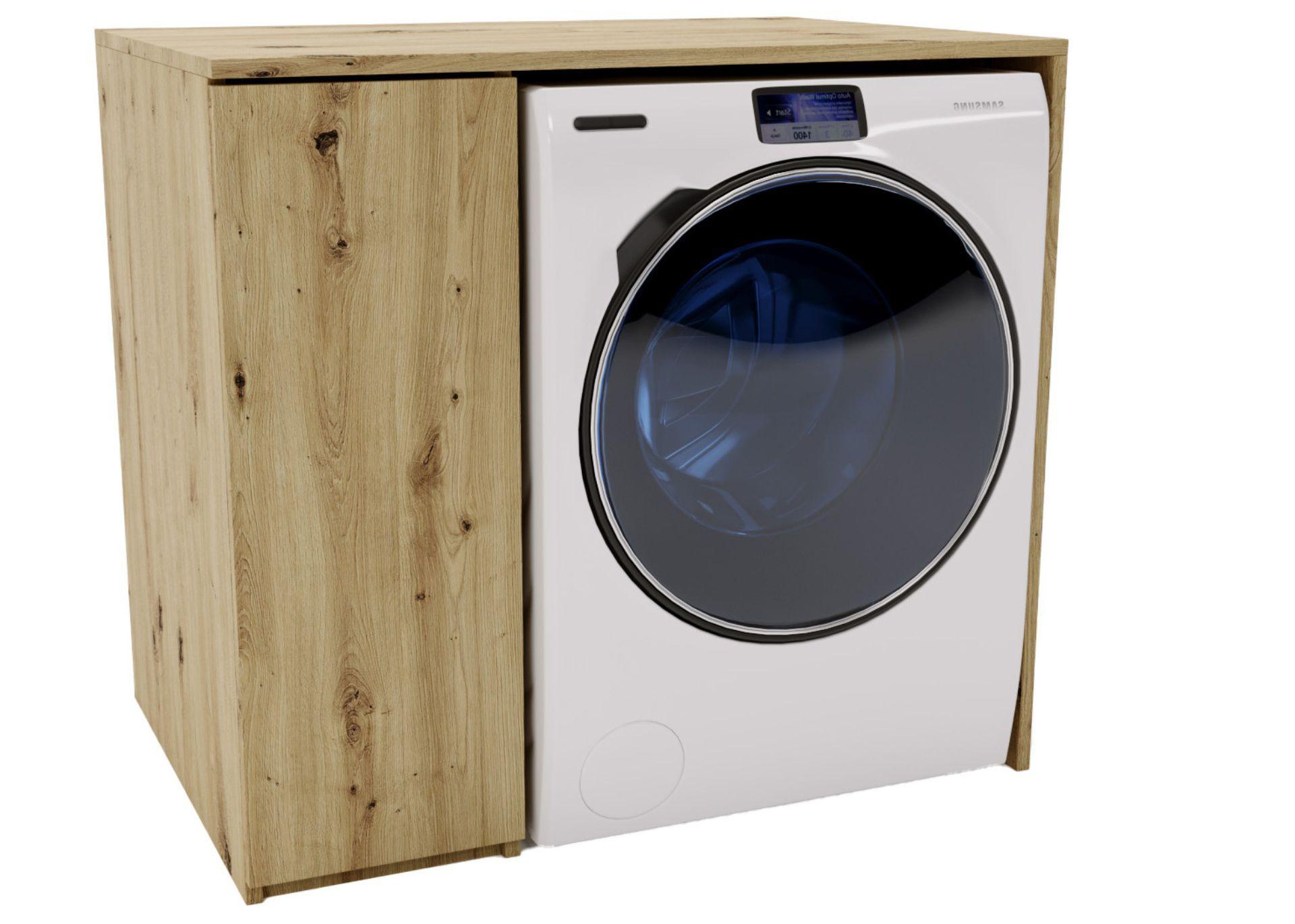 WASCHMASCHINENSCHRANK für Waschmaschine & Wäschetrockner 95/89/66 - Eiche Artisan, Holzwerkstoff (95/89/66cm) - RAUMHIRSCH FURNITURE