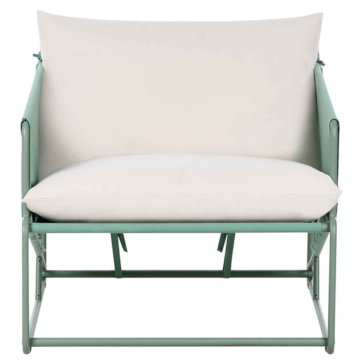 GARTENSTUHL Hellbeige Ponte - Beige/Grün, Metall (80/88/94cm) - Beliani
