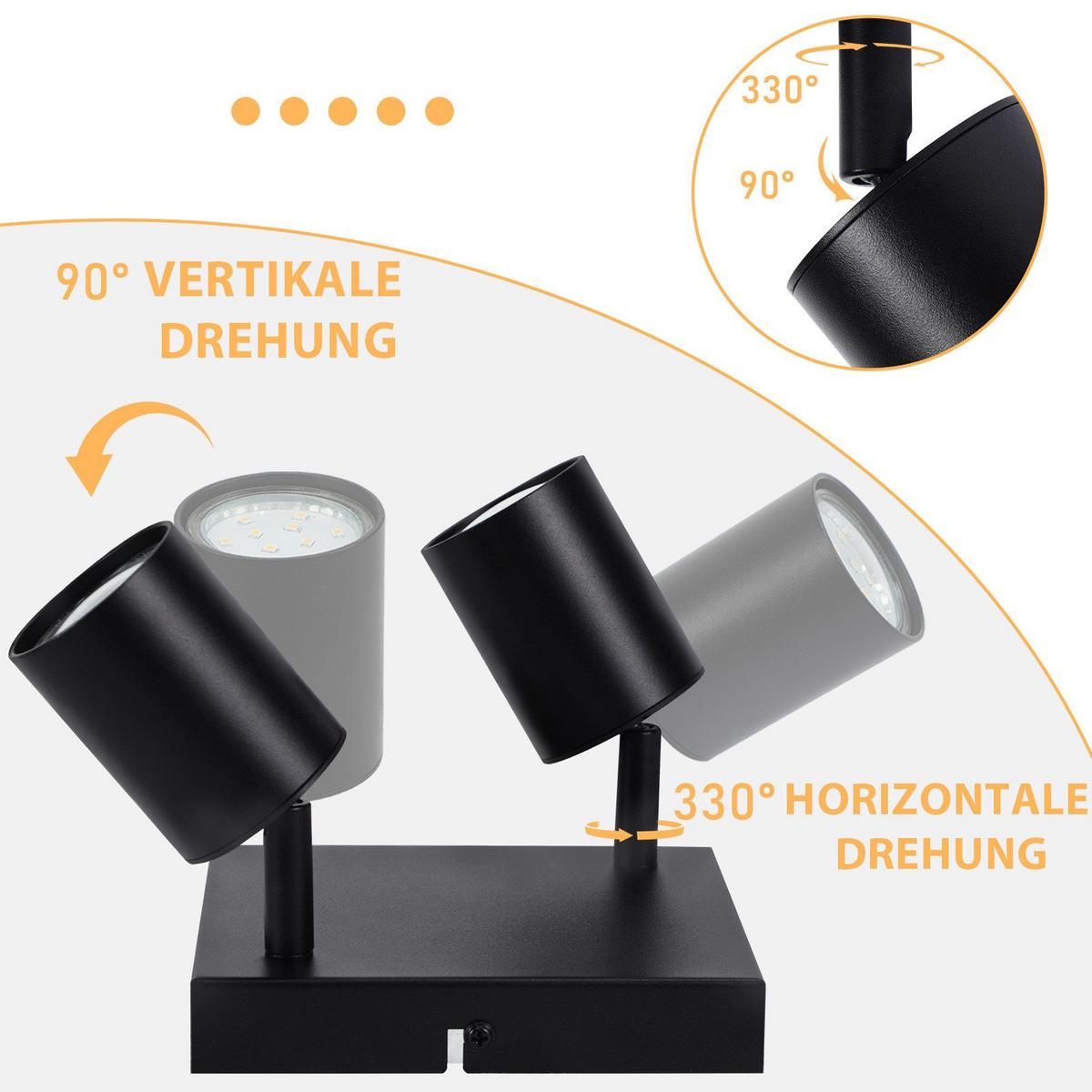 STRAHLER Einfallsreich 2-flammig 15/15/14.4 cm - Schwarz, Metall (15/15/14.4cm) - ZMH