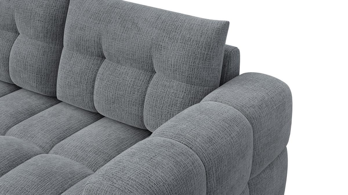 ECKSOFA CLOUDI 4-Sitzer links, dunkelgrau - Dunkelgrau/Schwarz, Holz/Textil (294/160cm) - Wozimo