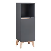 BADEZIMMERSCHRANK Overath - Naturfarben/Grau, Eichenholz/Holzwerkstoff (30/86/30cm) - [en.casa]