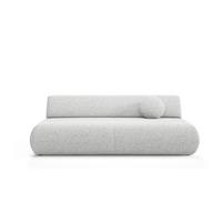 BETTSOFA DELTA Hellgrau Geflochtener Stoff mit Schlaffunktion - Hellgrau, Holz (214/74/100cm) - MASSENO