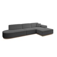 ECKSOFA Ottomane Rechts IREA-L2 - 327x165x80 cm Grau - Olivgrün, Holzwerkstoff/Textil (327/165cm) - ALTDECOR