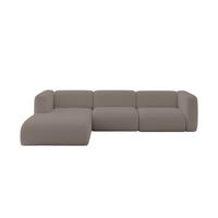 ECKSOFA Ottomane Links MIRA-L2 318x179x89 Braun Bouclé - Dunkelbraun/Schwarz, Holzwerkstoff/Kunststoff (318/179cm) - ALTDECOR