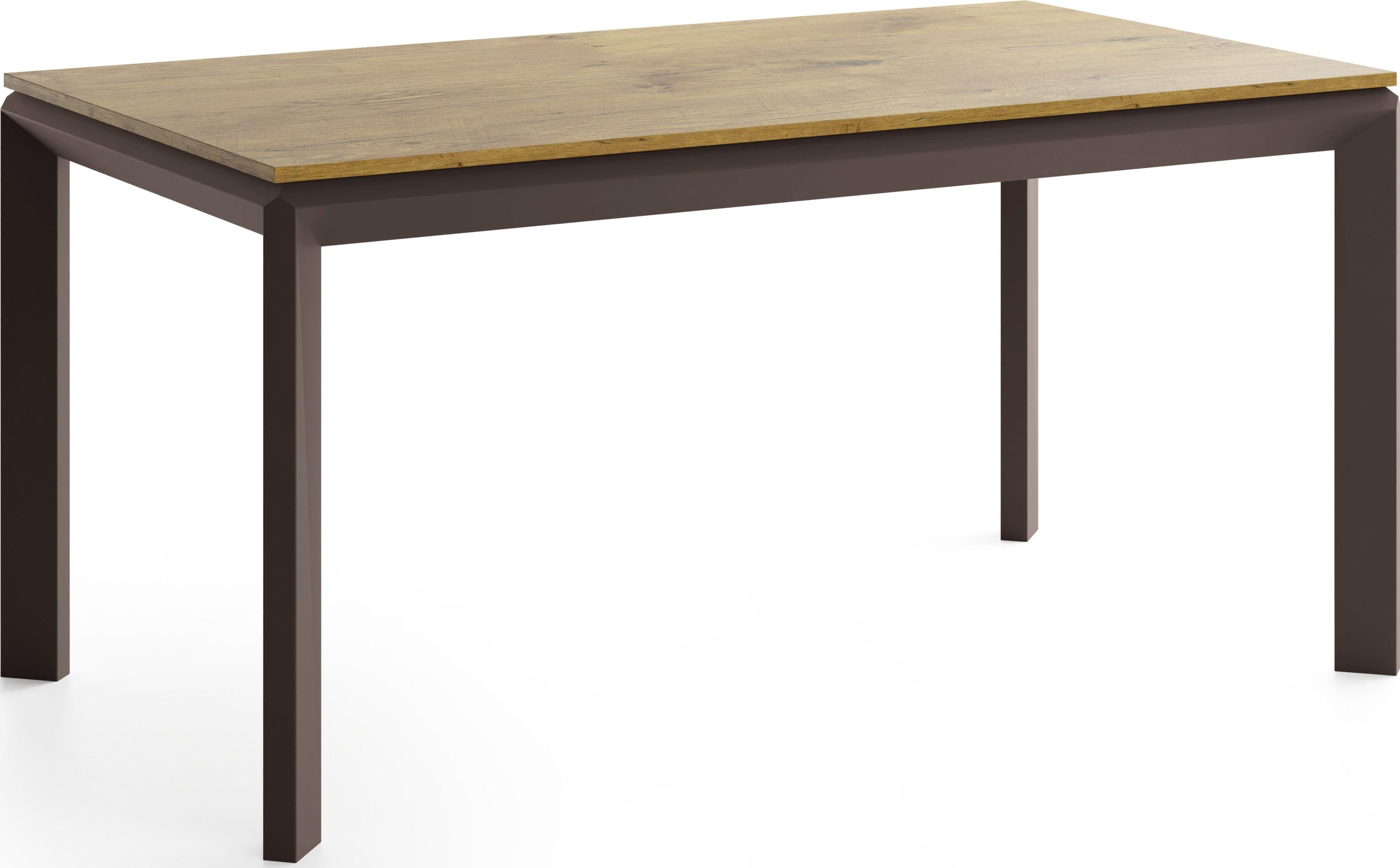 ESSTISCH Elan rechteckig ausziehbar verlängerbar mit Braunen Metallbeinen, Eiche Hell Braun 180-270/90/76 cm - Eichefarben/Braun, Holzwerkstoff/Metall (90/270/76cm) - WFL GROUP