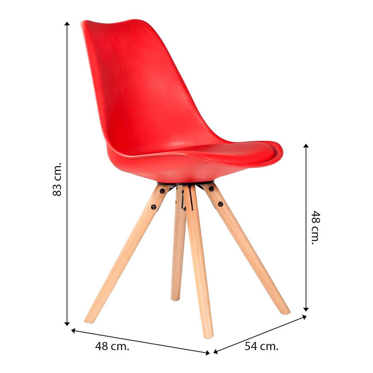 STUHL, 54x48x83cm - Rot, Holz (54/83/48cm) - Wanderlust