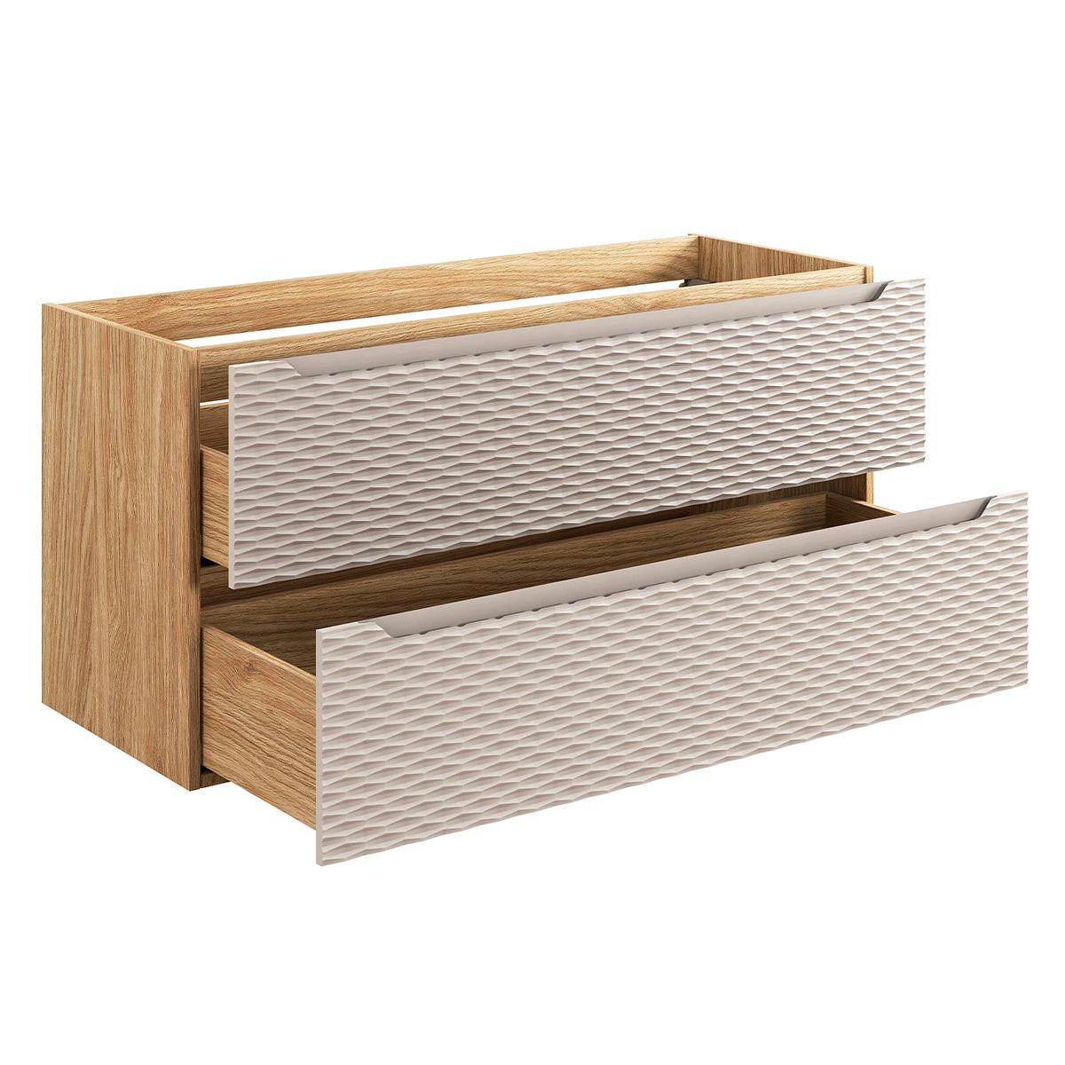 WASCHTISCH 120cm Elora Beige und Holz - Braun, Holzwerkstoff (120/57/46cm) - Petits-meubles