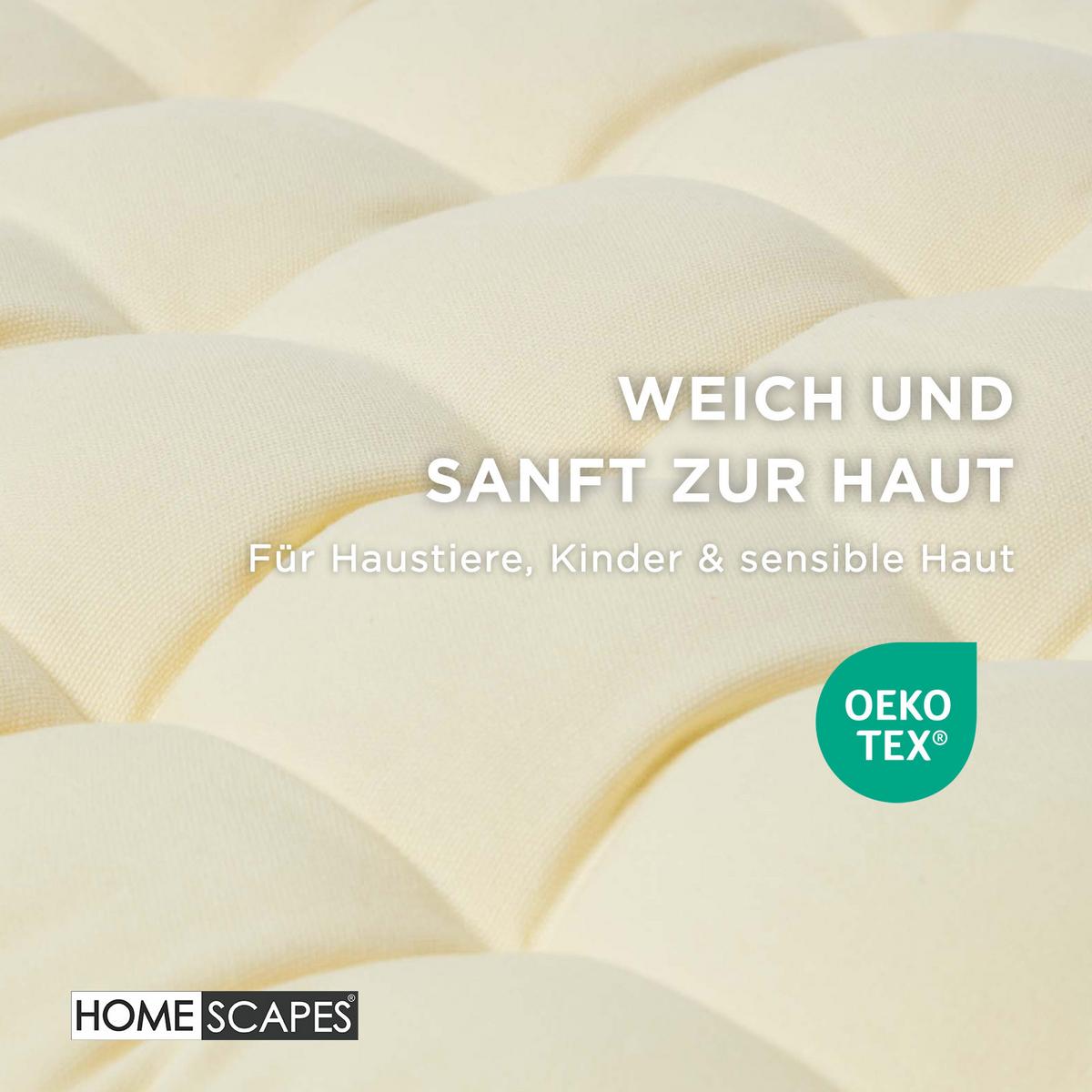 BANKAUFLAGE 2-Sitzer creme 108/42/5 cm - Creme, Textil (108/42/5cm) - Homescapes