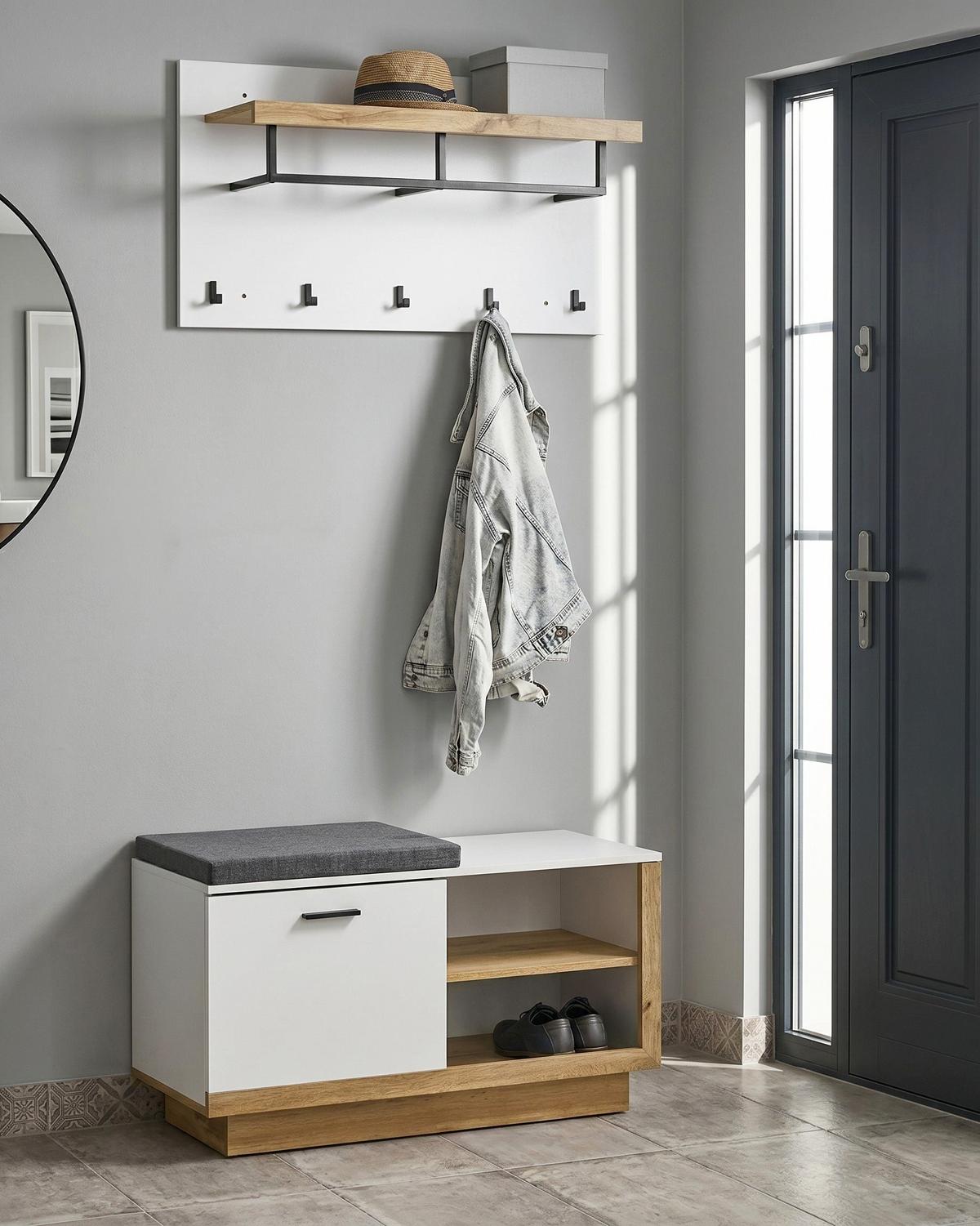 FLUR-SET Weiß Corowa - Hellbraun/Weiß, Holzwerkstoff (90/53/40cm) - Beliani
