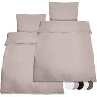 BETTWÄSCHE Julie 155x220cm Taupe Renforcé (4tlg) - Taupe, Textil (155/220cm) - Beautissu 