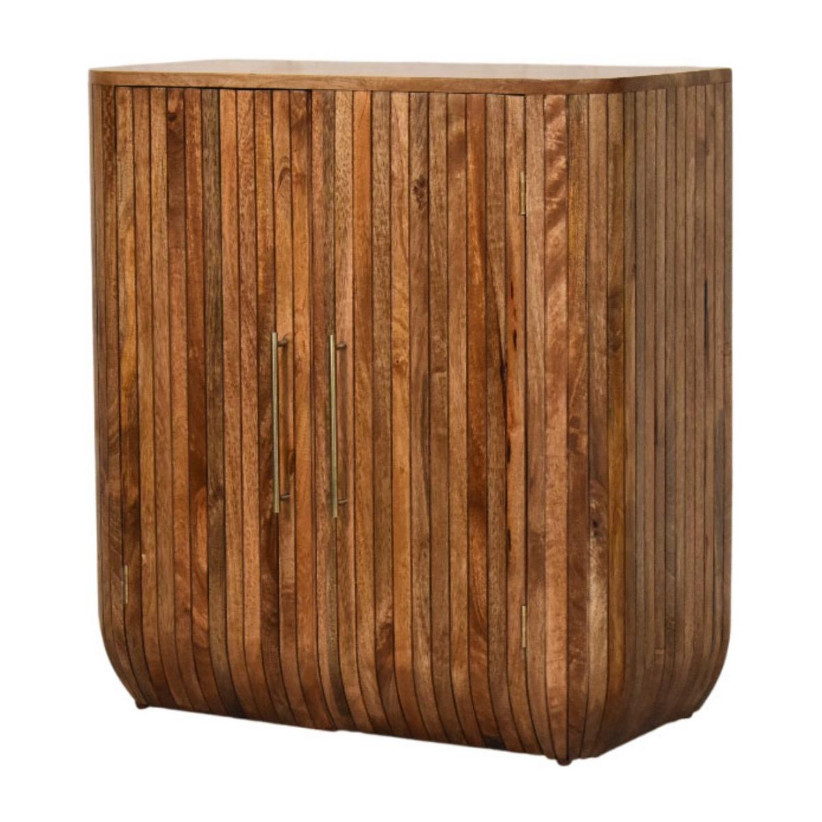 SCHRANK mit Golden-Teak-Finish, 2 Türen, 2 Innenablagen, geröstetes Braun - Braun, Holz (75/80/35cm) - Artisan Furniture