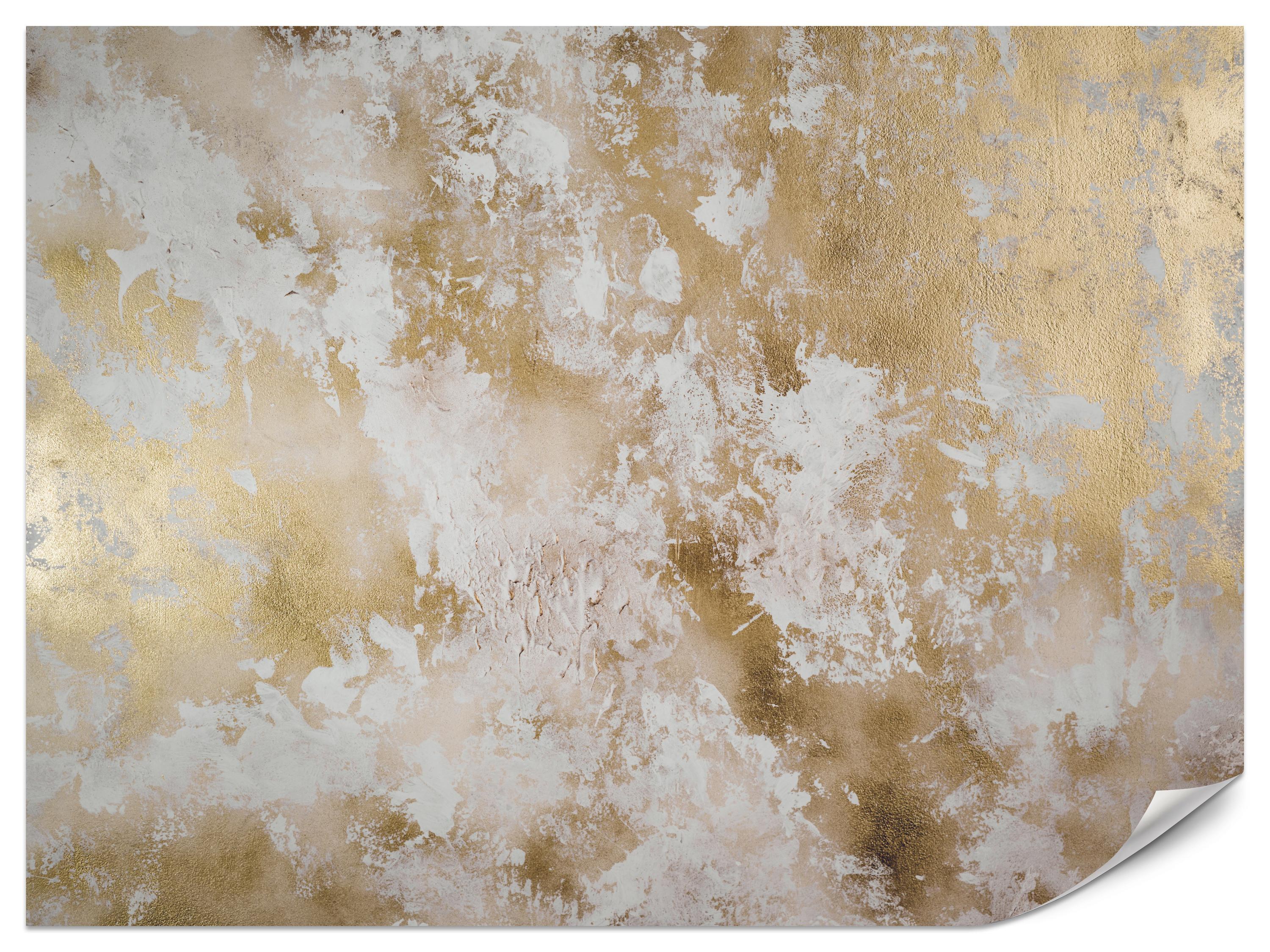 FOTOTAPETE für Wohnzimmer Modern Beton Gold Ornamente 250x175 - Beige/Braun, Papier (250/175cm) - Muralo