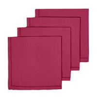 STOFFSERVIETTEN 4er-Set weinrot 45/45 cm, 100% Baumwolle - Weinrot, Textil (45/45cm) - Homescapes