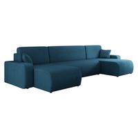 WOHNLANDSCHAFT Piano U Cord - Blau/Schwarz, Holz/Kunststoff (312/82/145cm) - MIRJAN24