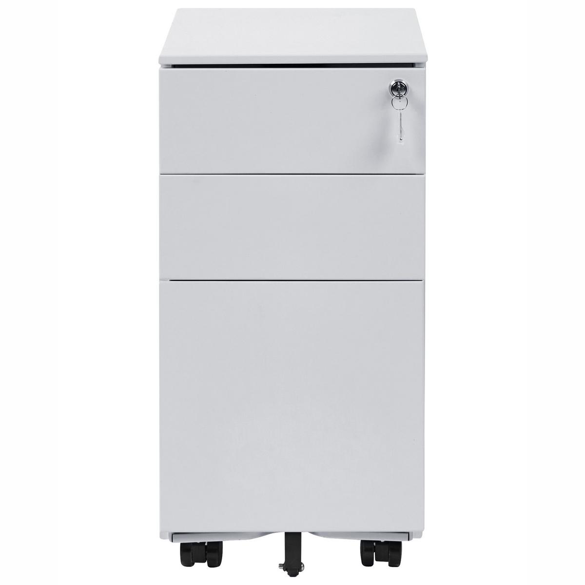 BÜROSCHRANK Metall Hellgrau Bolsena - Hellgrau/Grau, Metall (30/60/45cm) - Beliani