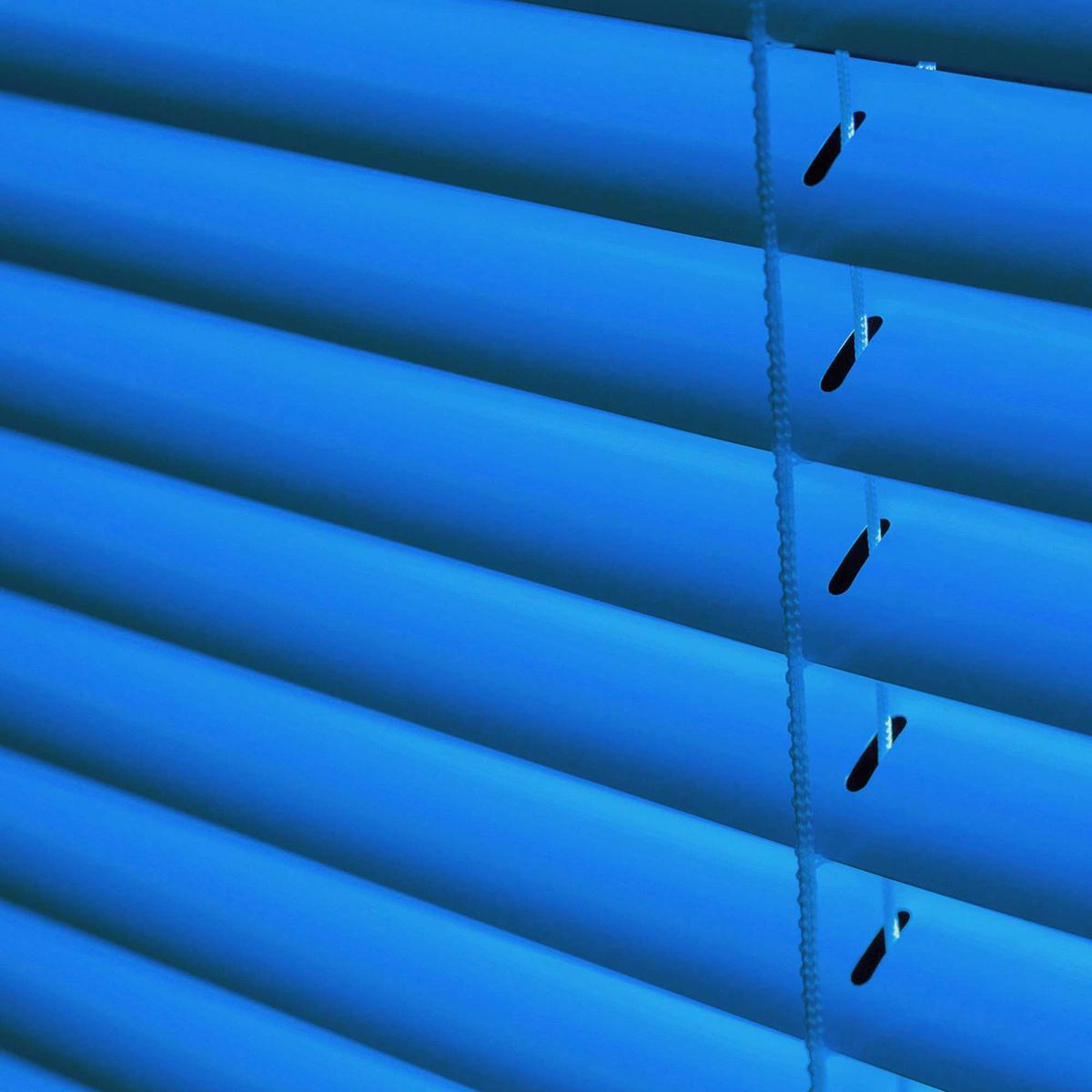 JALOUSIEN vinyl venetianische mit Blau Zugschnur 105x160 - Blau, Kunststoff (105cm) - STORESDECO