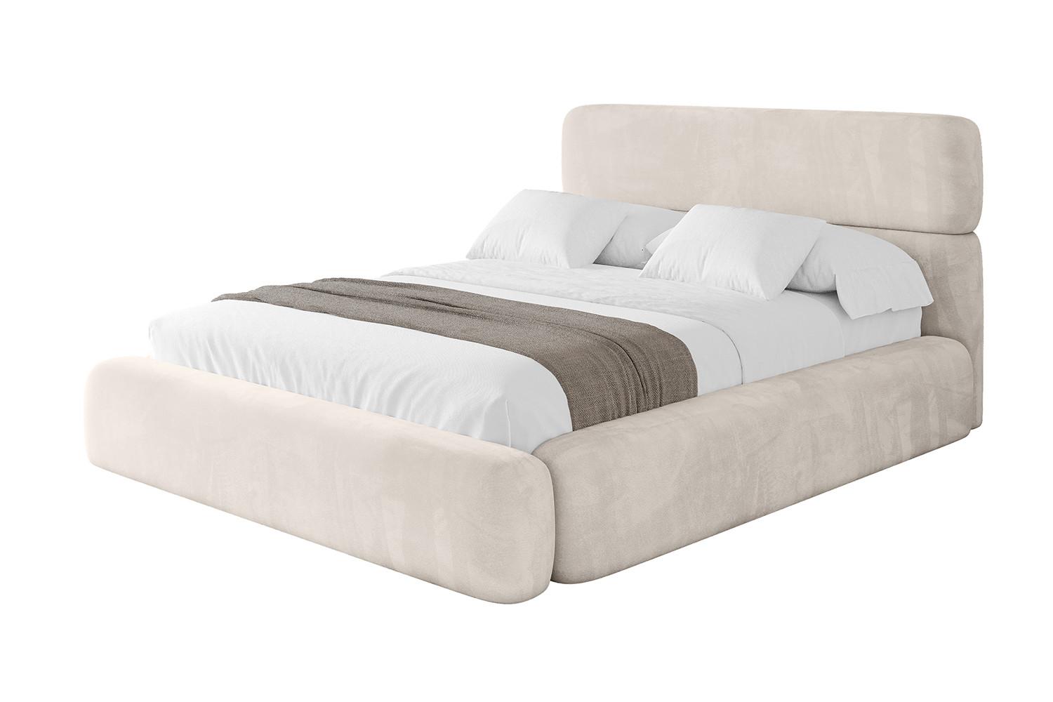 POLSTERBETT mit Bettkasten und Lattenrost, Bett mit Matratze H3/H4 - ENORA 180x200 Beige - Beige, Holzwerkstoff/Textil (180/200cm) - ALTDECOR