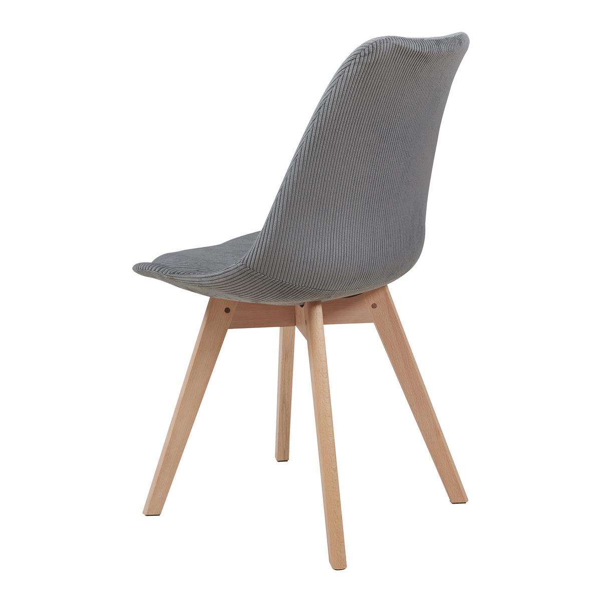 ESSZIMMERSTUHL-SET 2 TLG. Fläten - Naturfarben/Grau, Holz/Kunststoff (49/82/54cm) - [en.casa]