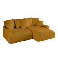 ECKSOFA Ottomane rechts ONESK-L -v1 216x177x72 Senfgelb Cord - Currygelb, Holzwerkstoff/Kunststoff (177/216cm) - ALTDECOR