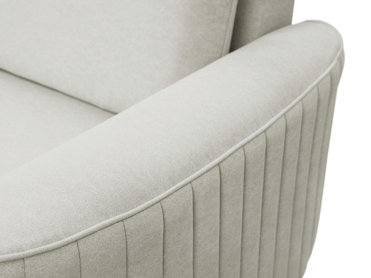 ECKSOFA VELA R-S Hellgrau Velours-Stoff mit Schlaffunktion - Hellgrau, Holz (251/251cm) - MASSENO