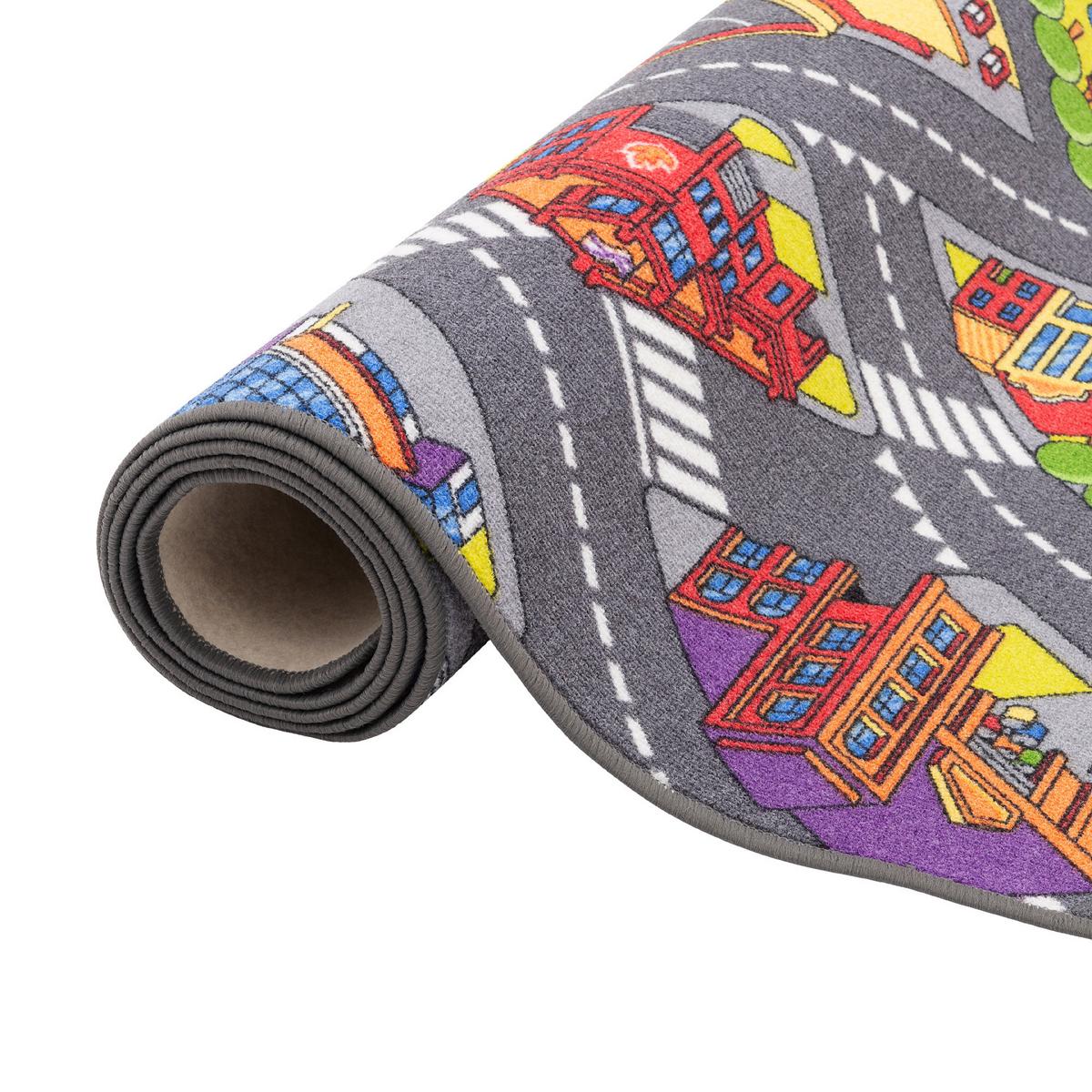 KINDER SPIEL STRASSENTEPPICH - Hellgrau, Textil (160/200cm) - Snapstyle