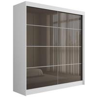KLEIDERSCHRANK PEKA III - 200 cm - Weiß|Grau - Weiß/Grau, Holzwerkstoff (200/215/61cm) - ALTDECOR