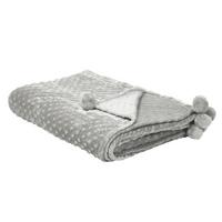 DECKE Hellgrau Samur 220/200 cm - Hellgrau, Textil (200/220cm) - Beliani