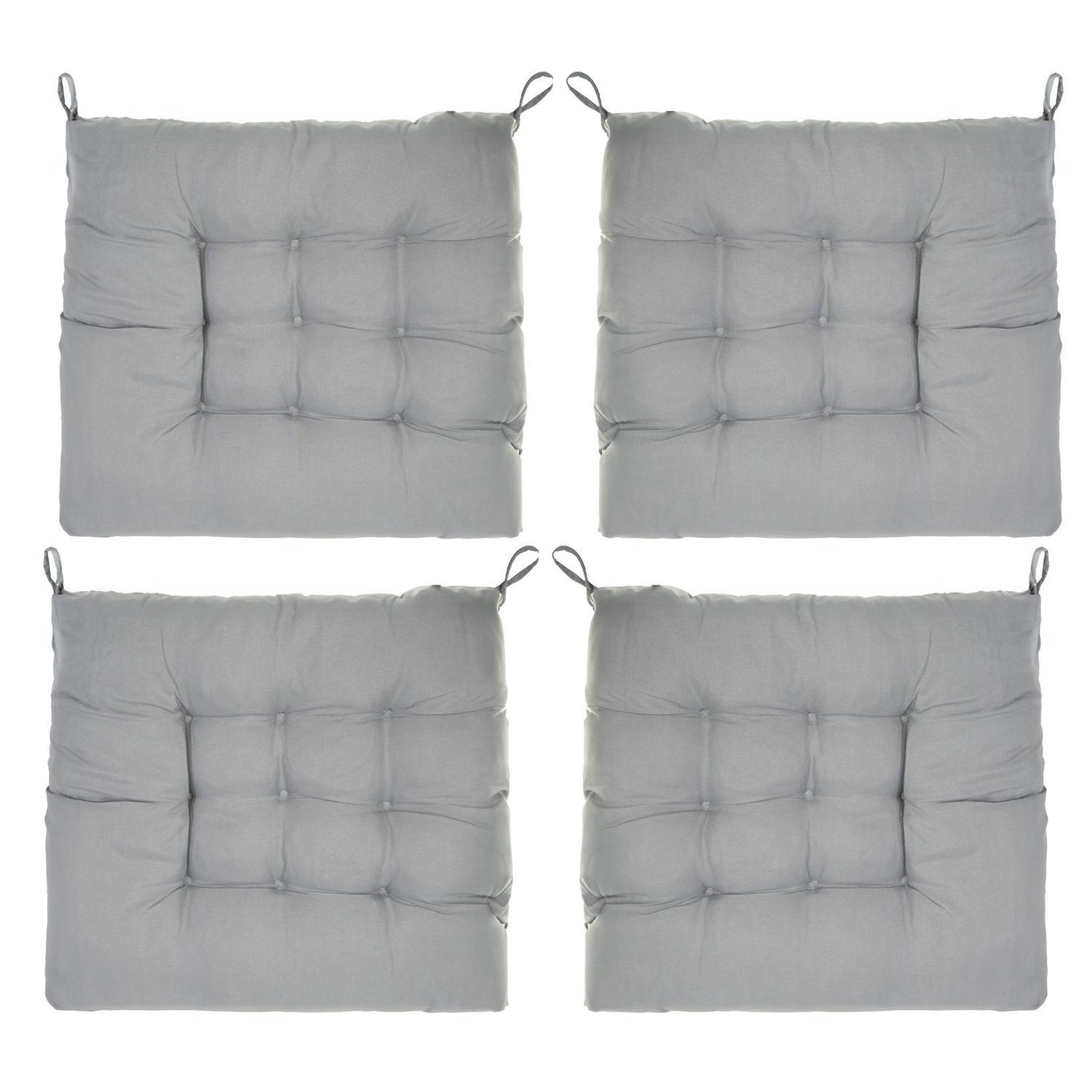 STUHLKISSEN zum Binden in Grau 40 / 40 / 3 cm (4-tlg. Set) - Grau, Kunststoff (40/40/3cm)
