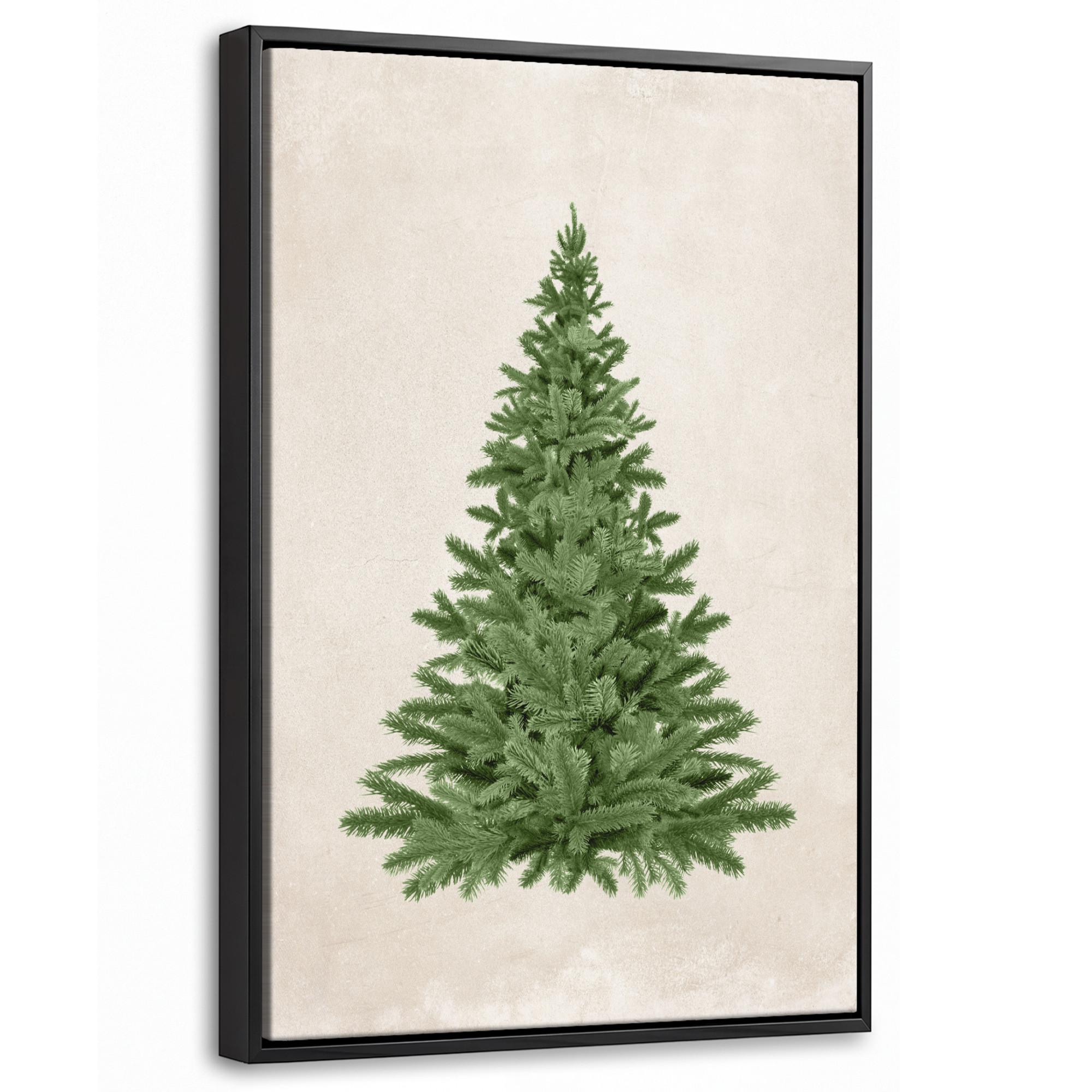 LEINWAND Bilder mit Rahmen - Weihnachtsbaum - Grün - Weihnachten - Feiertage - 20x30 - Olivgrün, Textil (20/30cm) - MuchoWow