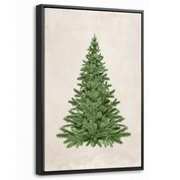 LEINWAND Bilder mit Rahmen - Weihnachtsbaum - Grün - Weihnachten - Feiertage - 20x30 - Olivgrün, Textil (20/30cm) - MuchoWow