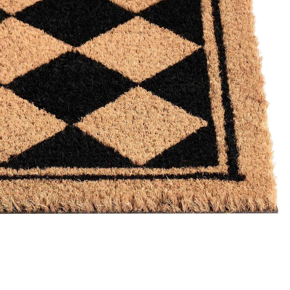 FUSSMATTE Beige/Schwarz 55/120 cm Kokosfasern Cardona - Beige, Textil (55/120cm) - Beliani