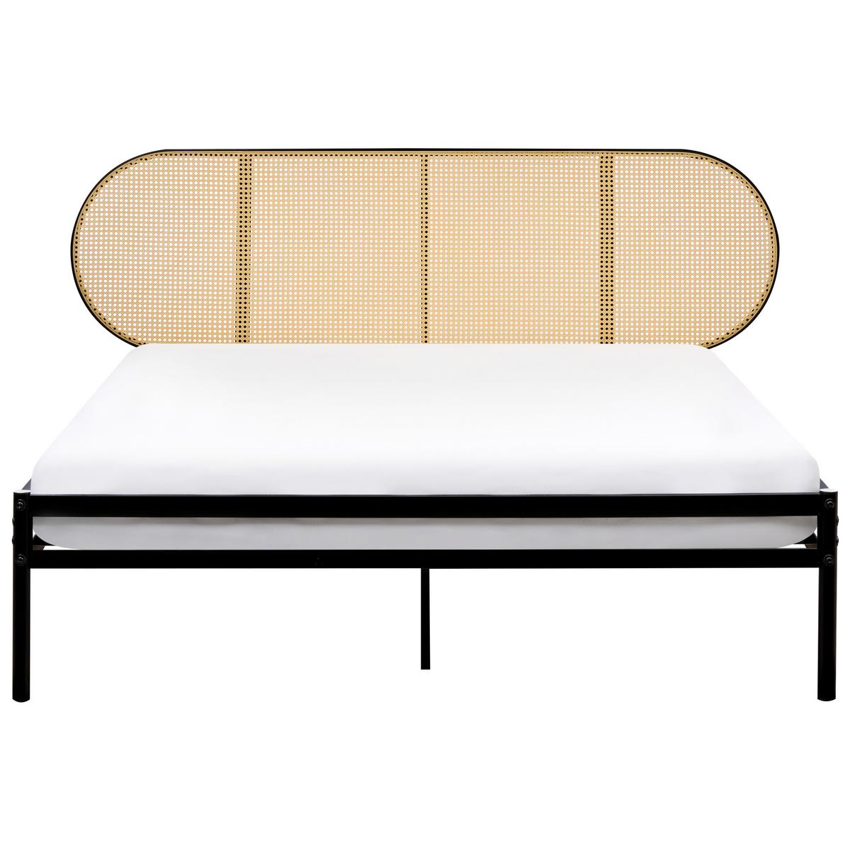 BETT mit Lattenrost 160/200 cm Eisen Hellbraun Boulin - Hellbraun, Metall (160/200cm) - Beliani