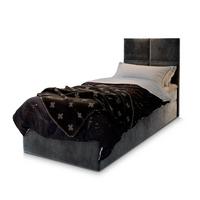 BOXBETT LENA 100 100x200 cm mit Matratze und Topper - Grau - Grau, Holz (100/200cm) - MASSENO