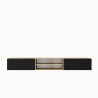 LOWBOARD ROVA 300/41/40 cm, Hängender TV-Schrank Eiche Artisan - Schwarz/Eiche Artisan, Holzwerkstoff (300/41/40cm) - MASSENO