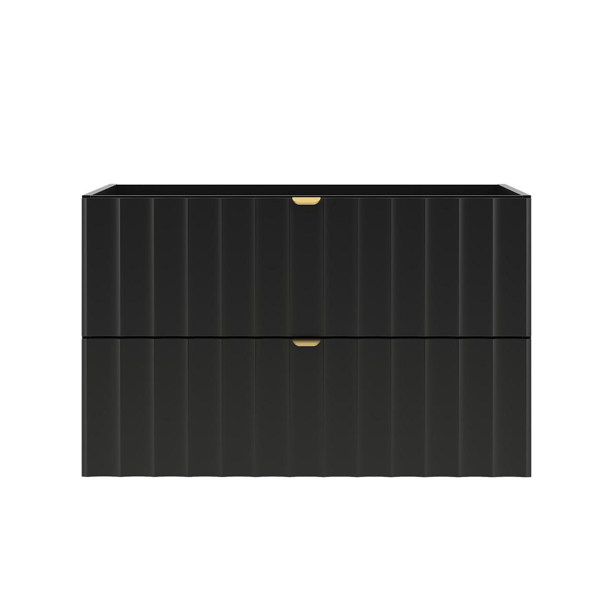 WASCHTISCHUNTERSCHRANK 80cm Lexa Schwarz - Schwarz, Holzwerkstoff (80/50/45.8cm) - Petits-meubles