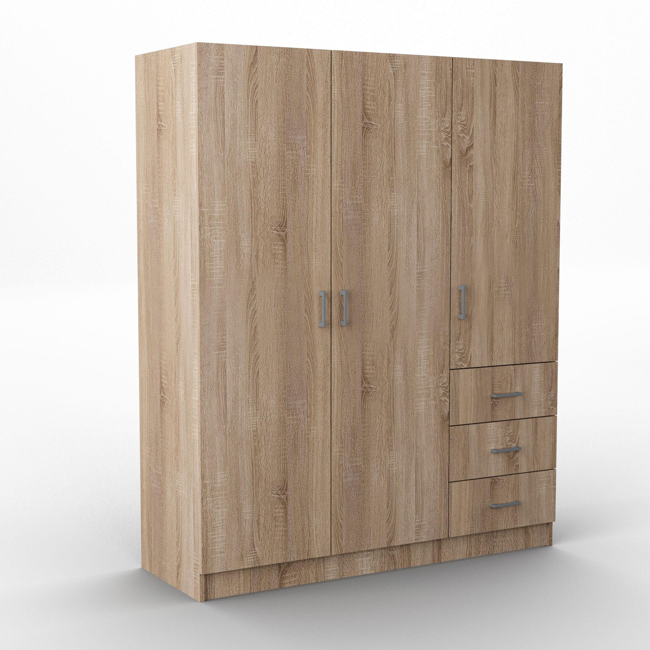 DREHTÜRENSCHRANK PINELLO 144/177/50 cm 3-türig Sonoma Eiche - Sonoma Eiche, Holzwerkstoff (144/177/50cm) - MASSENO