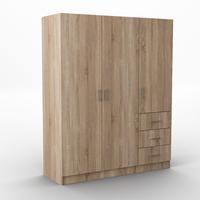 DREHTÜRENSCHRANK PINELLO 144/177/50 cm 3-türig Sonoma Eiche - Sonoma Eiche, Holzwerkstoff (144/177/50cm) - MASSENO