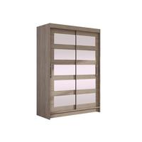 KLEIDERSCHRANK Miami IV - Silberfarben/Trüffeleichefarben, Holzwerkstoff/Kunststoff (120/200/58cm) - MIRJAN24