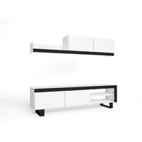 WOHNWAND Idem weiß, schwarz, 180/40/200cm - Weiß, Holzwerkstoff (180/200/40cm) - Skraut Home