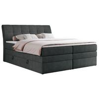 BOXSPRINGBETT GOLD-10 KING 160/200 Dunkelgrau Struktur - H4 - Dunkelgrau, Holz/Textil (160/200cm) - MKS