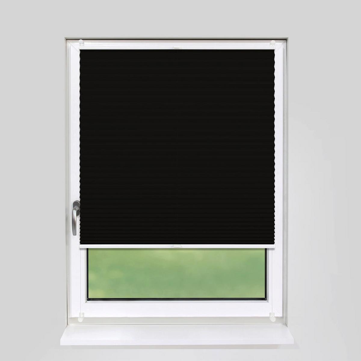 PLISSEE Basic 80 x 150cm Klemmfix ohne Bohren - Schwarz, Textil (80/150cm) - Deco-Raum