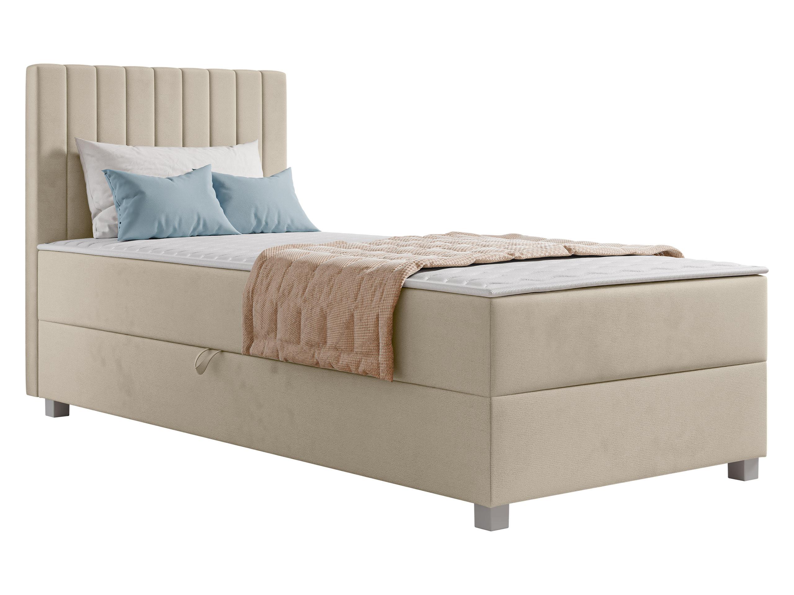 BOXBETT Viki - H3 - Beige/Silberfarben, Holzwerkstoff/Kunststoff (90/200cm) - MIRJAN24
